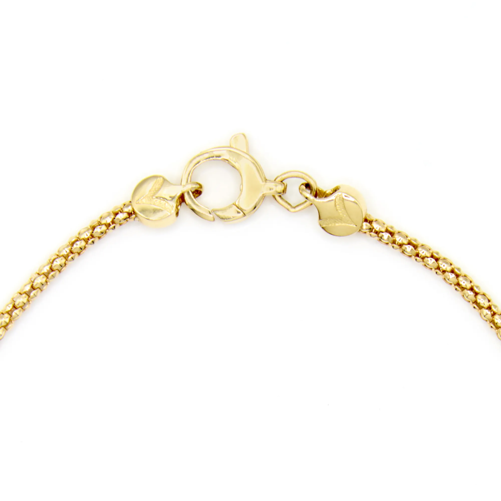 Toscano 18-Inch Popcorn Chain With Gold Bead Stations, 14K White and Yellow Gold Hot