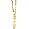 Toscano 18-Inch Puffed Heart Pendant on rectangle Link Chain, 14K Yellow Gold Discount