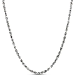 18-Inch Rope Link Necklace, 14K White Gold Discount