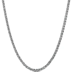 18-Inch Round Wheat Chain Necklace, 14K White Gold Online
