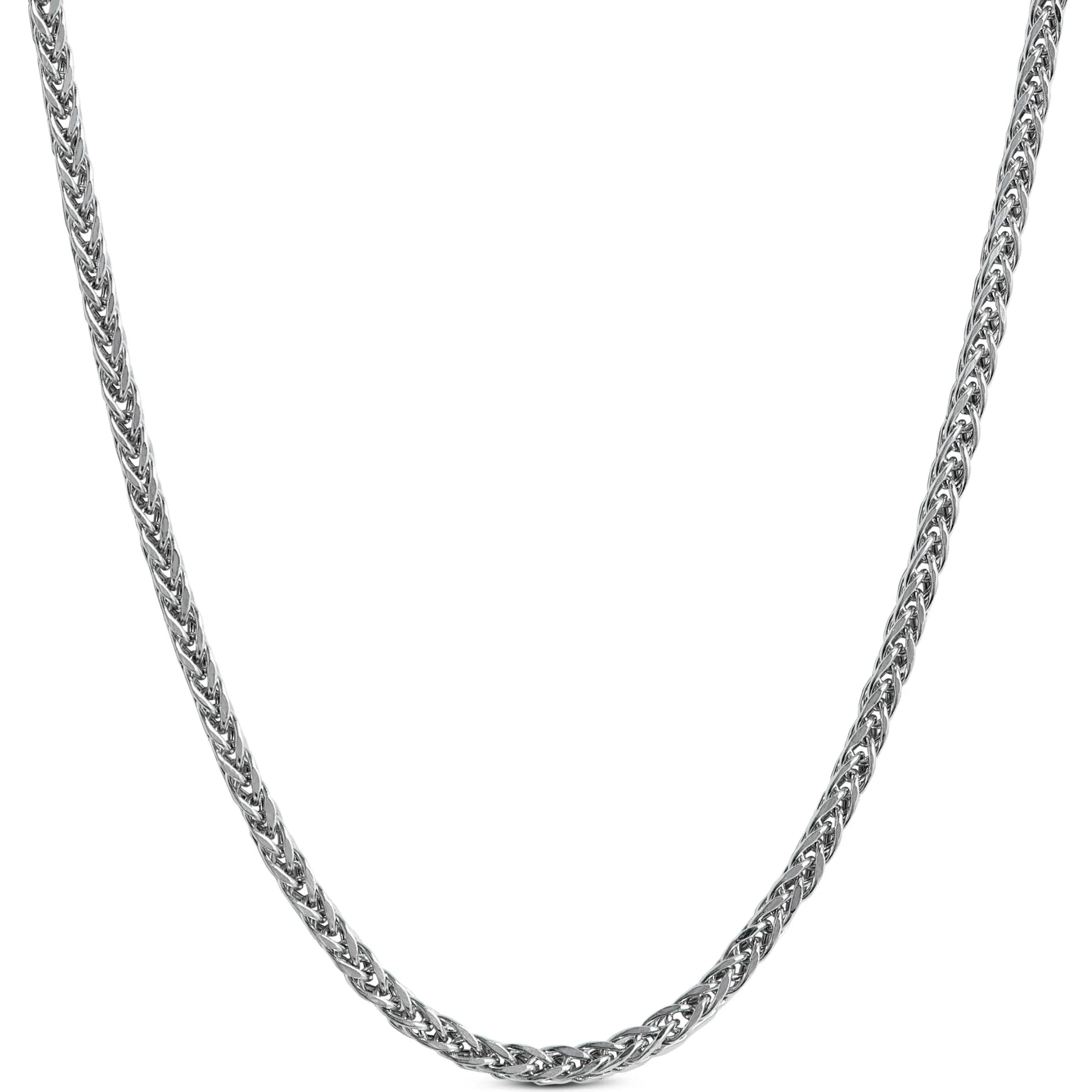 18-Inch Round Wheat Chain Necklace, 14K White Gold Online