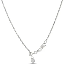 22-Inch Spiga Link Necklace, 14K White Gold New