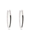 Inside-Outside Black and White Diamond Hoops, 14K White Gold Outlet