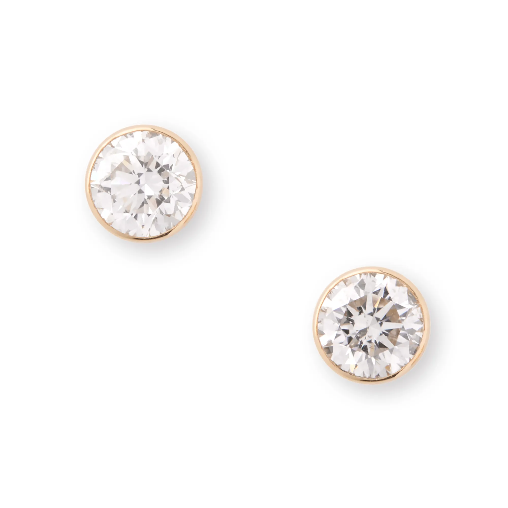 Invisible Bezel Classic Round Diamond Studs, ½ Carat, 14K Yellow Gold Online
