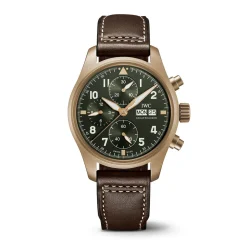 IWC Pilot's Watch Green Dial Bronze Chronograph Spitfire, 41mm Best
