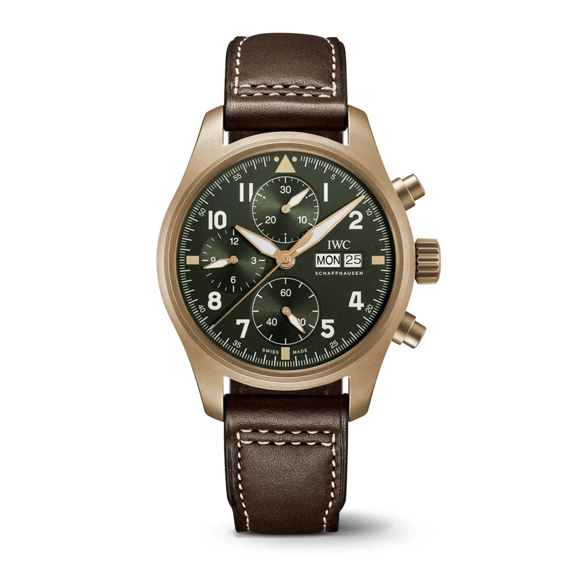 IWC Pilot's Watch Green Dial Bronze Chronograph Spitfire, 41mm Best