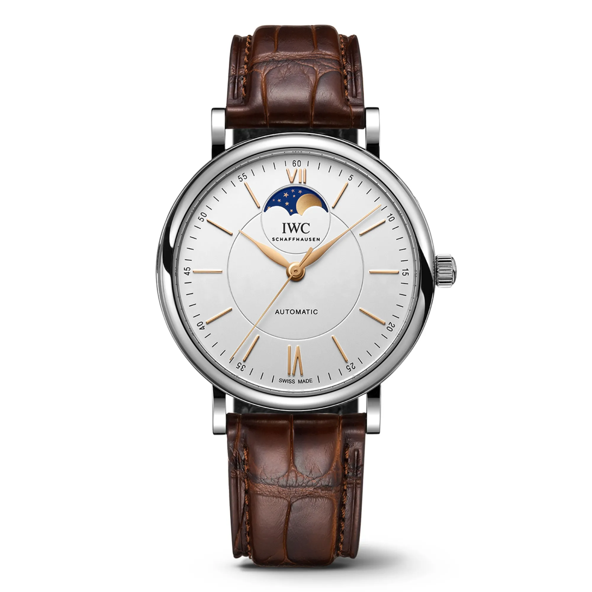 IWC Portofino Automatic Moon Phase Silver Dial Watch, 41mm Outlet