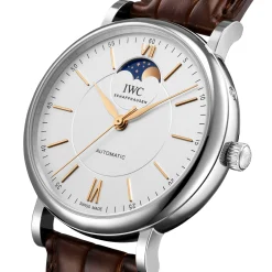 IWC Portofino Automatic Moon Phase Silver Dial Watch, 41mm Outlet