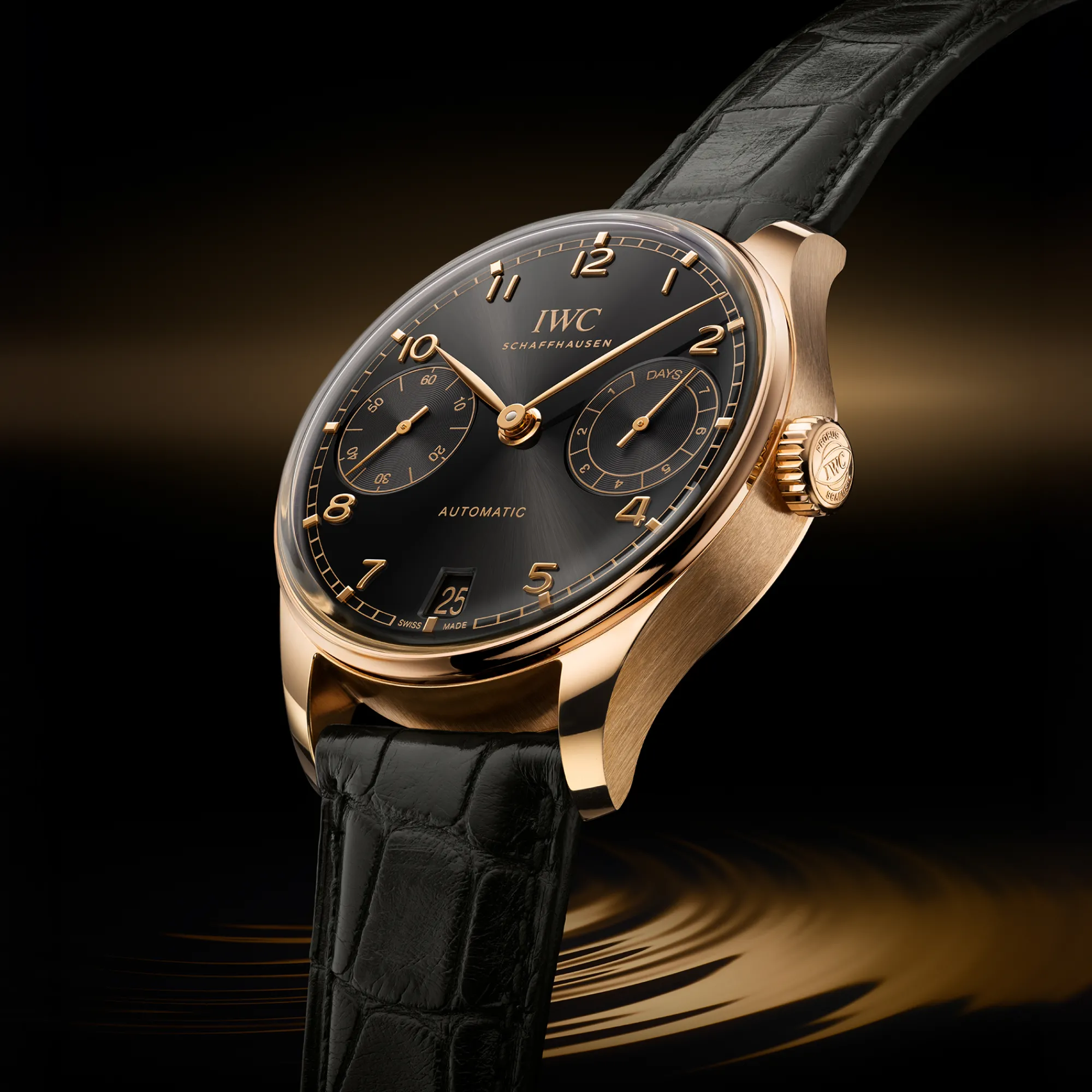 IWC Portugieser Automatic 42 Black Dial Watch, 42.4mm Outlet