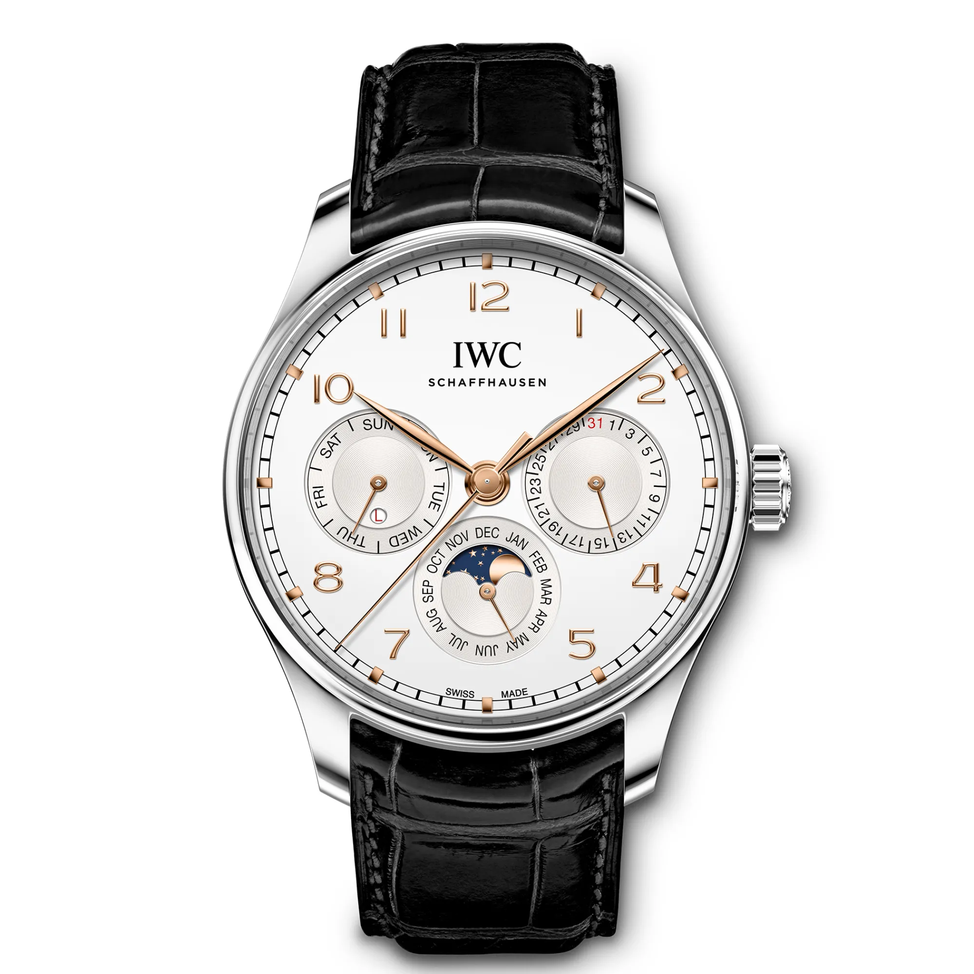 IWC Portugieser Perpetual Calendar 42 Silver Dial Watch, 42.4mm