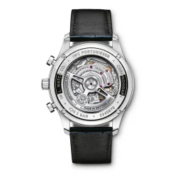 IWC Portugieser Silver Dial Blue Detailed Chronograph Watch, 41mm Clearance