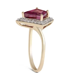 Kite Purple Garnet Gemstone Ring, 14K Yellow Gold Discount