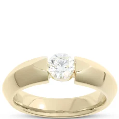 Knife Edge Diamond Ring, 18k Yellow Gold New