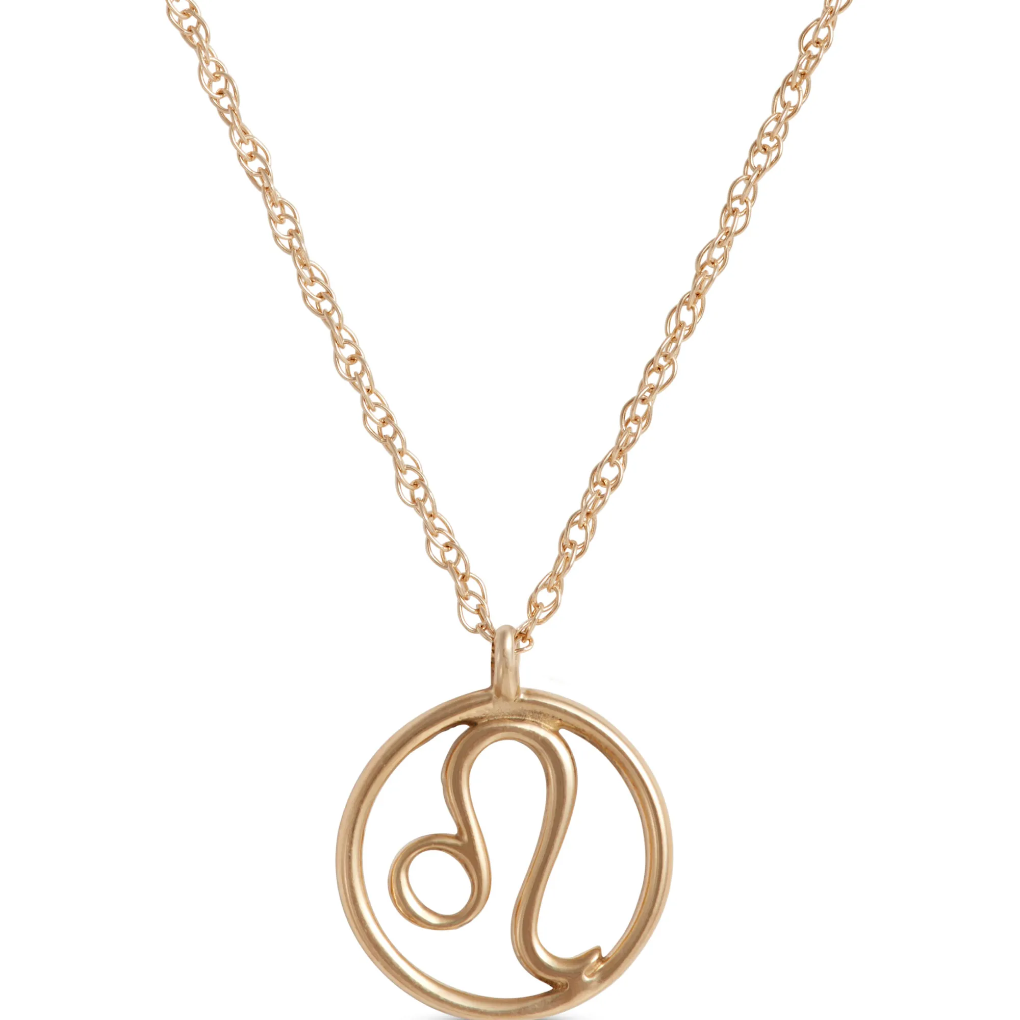 Leo Zodiac Sign Pendant Necklace, 14K Yellow Gold Clearance