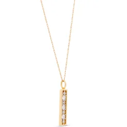 Linear Frame Diamond Pendant, 14k Two-Tone New