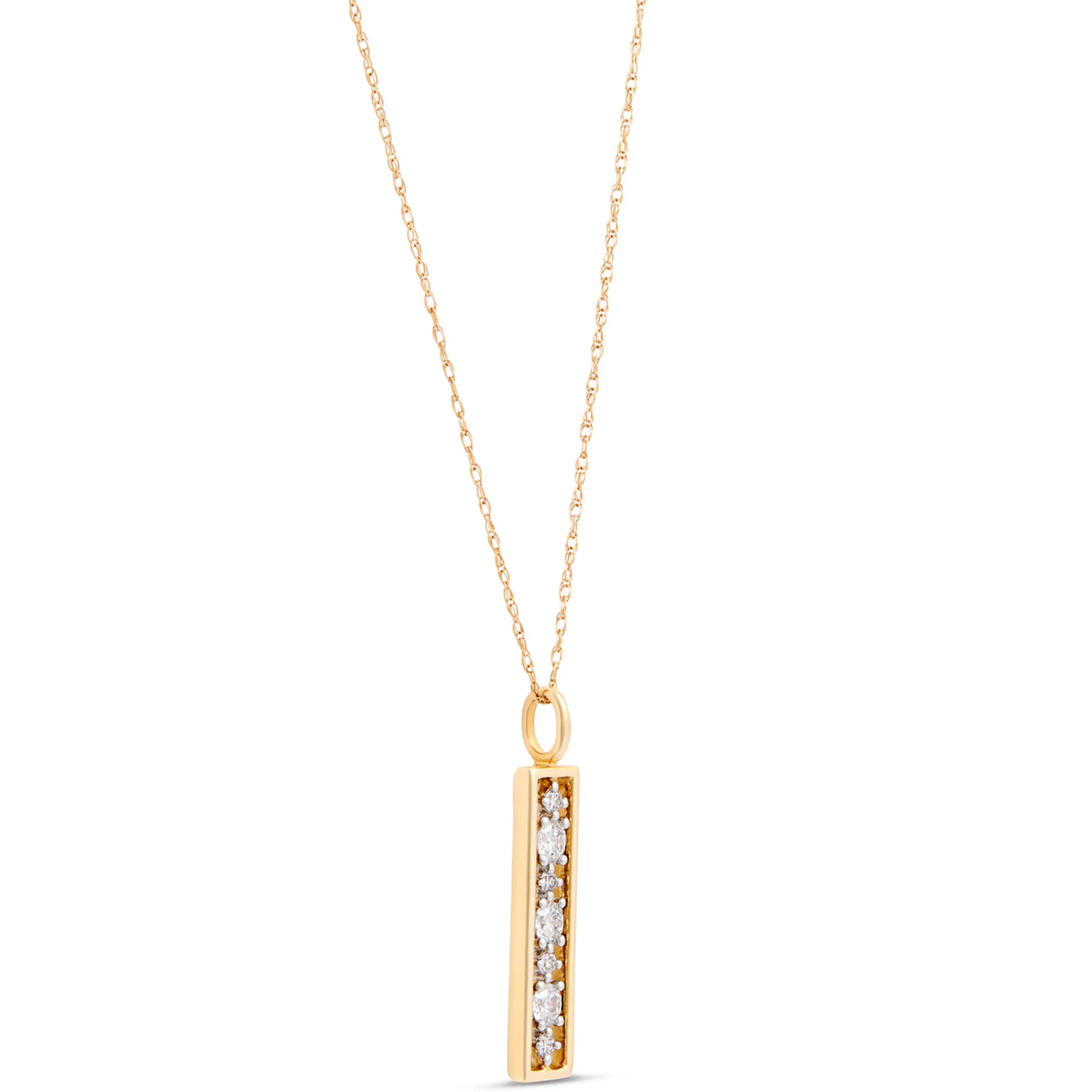 Linear Frame Diamond Pendant, 14k Two-Tone New