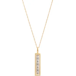 Linear Frame Diamond Pendant, 14k Two-Tone New