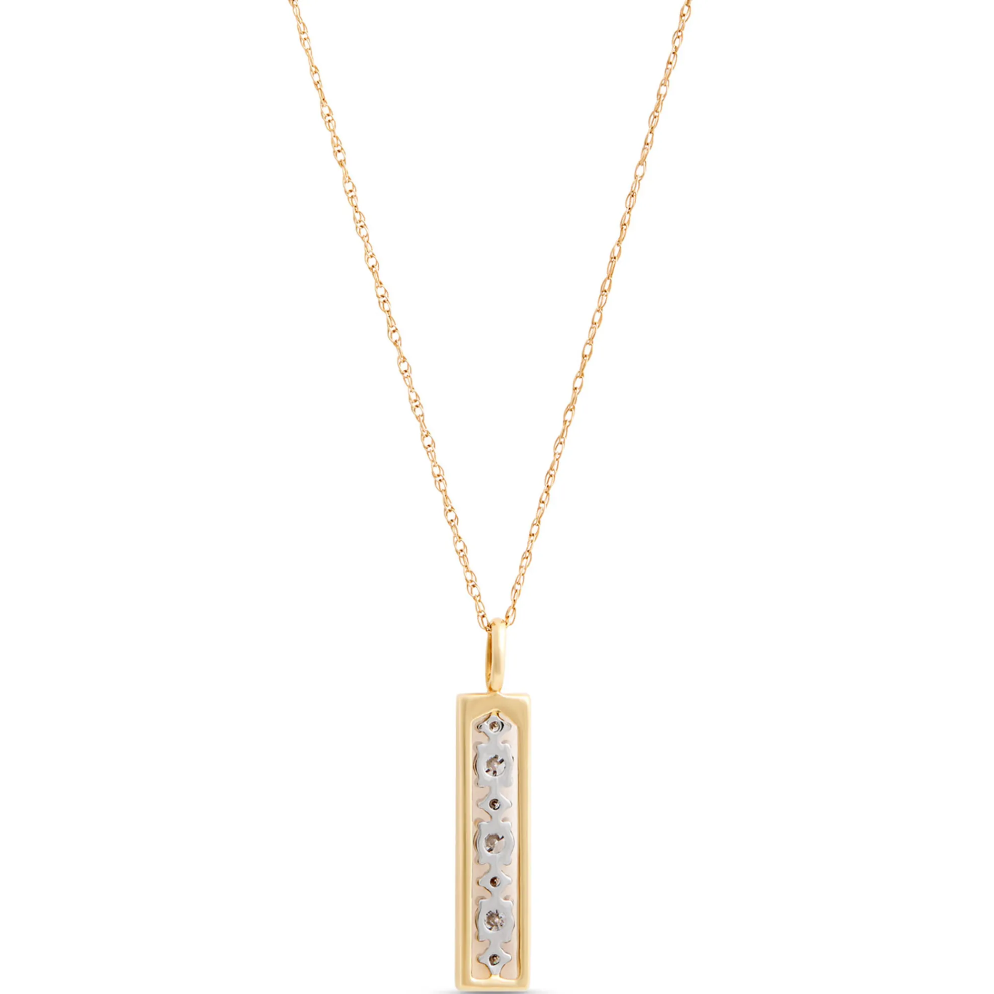 Linear Frame Diamond Pendant, 14k Two-Tone New
