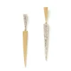 Long Triangle Diamond Earrings, 14K Yellow Gold Clearance