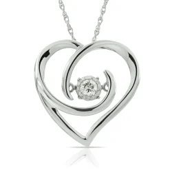 Love's Pulse Diamond Heart Pendant 14K Clearance