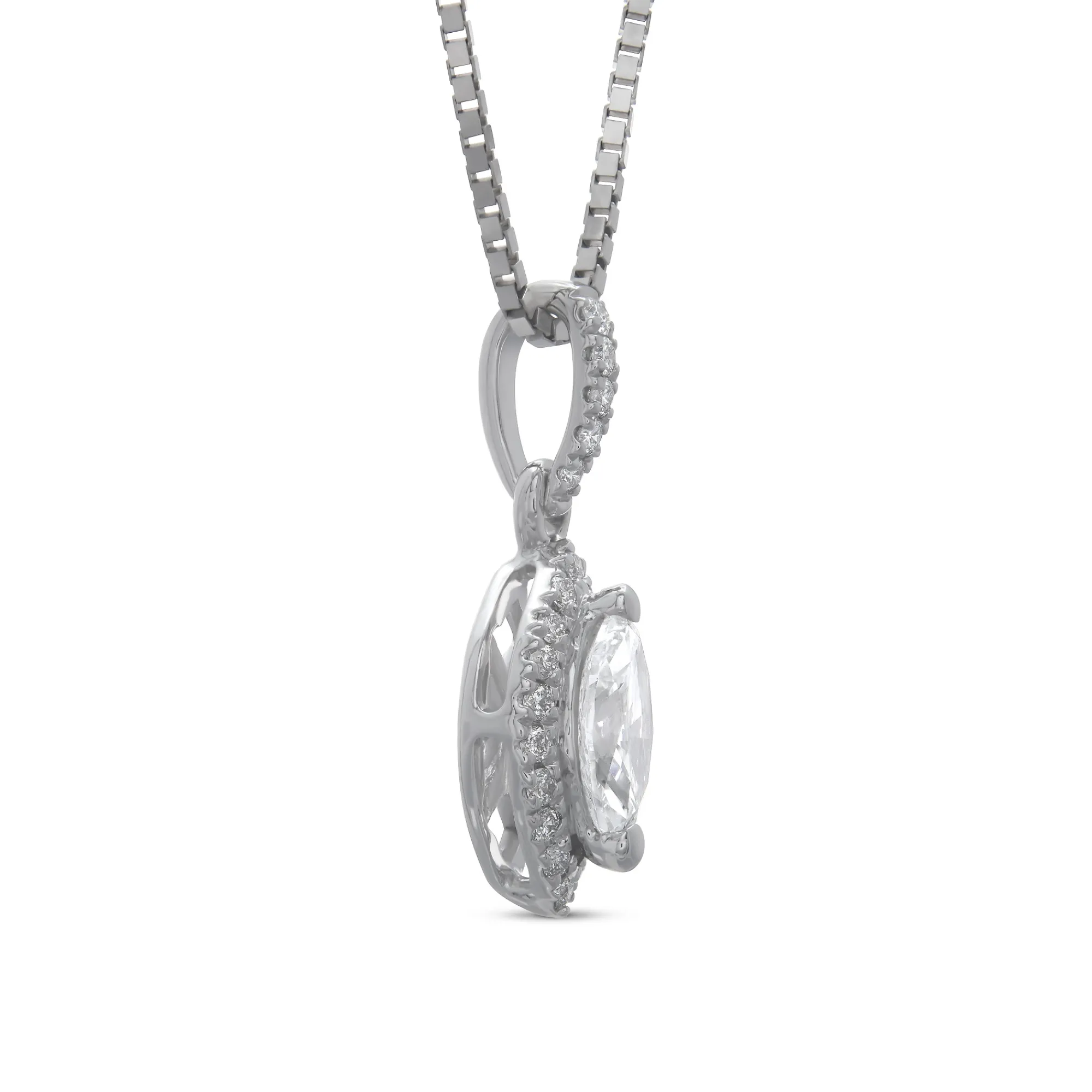 Marquise Cluster Diamond Pendant, 14K White Gold Online