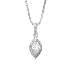 Marquise Cluster Diamond Pendant, 14K White Gold Online