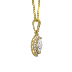 Marquise Cluster Diamond Pendant, 14K Yellow Gold Sale