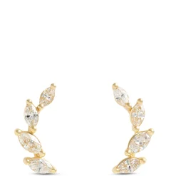Marquise Diamond Climber Earrings, ½ Total Carat Weight, 14K Yellow Gold Discount