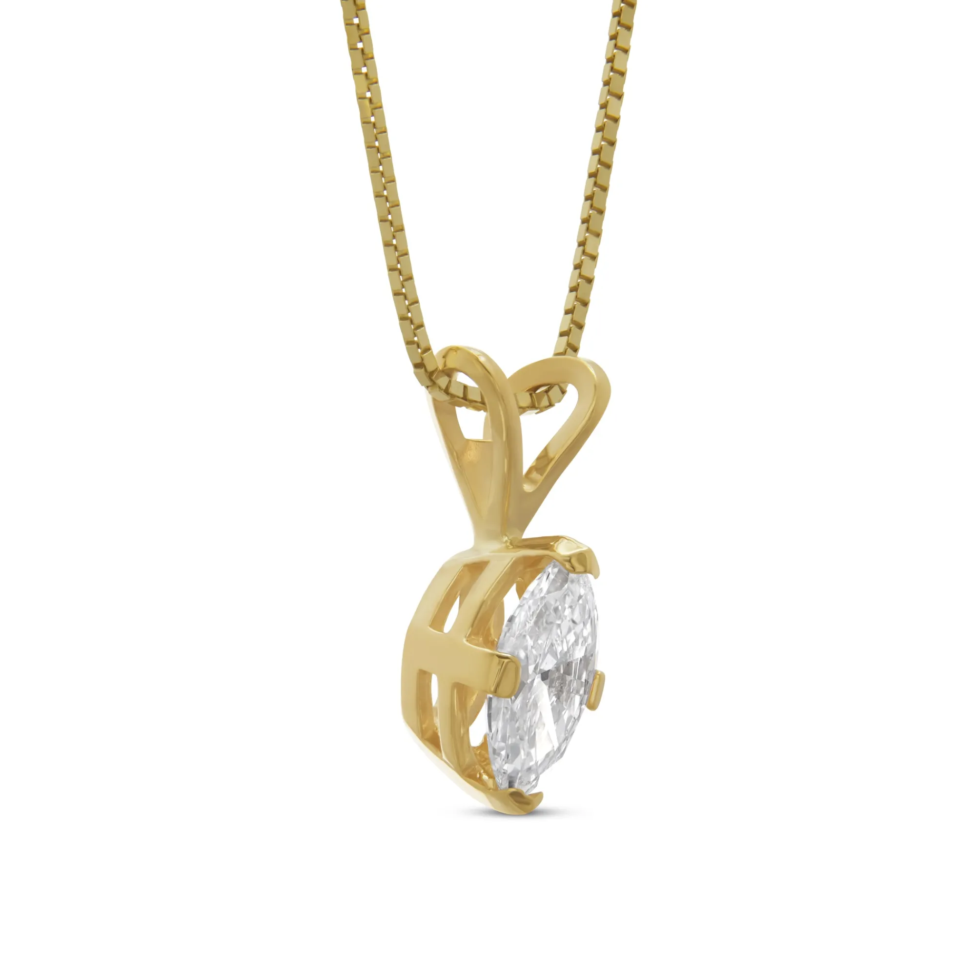 Marquise Diamond Pendant, ⅓ Carat Total Weight, 14K Yellow Gold Online