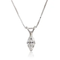 Marquise Diamond Pendant, ⅓ Carat Total Weight, 14K White Gold Best