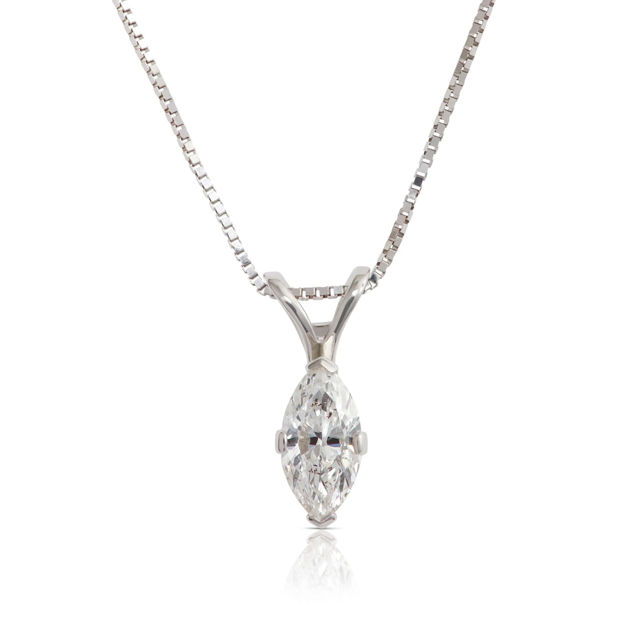 Marquise Diamond Pendant, ⅓ Carat Total Weight, 14K White Gold Best