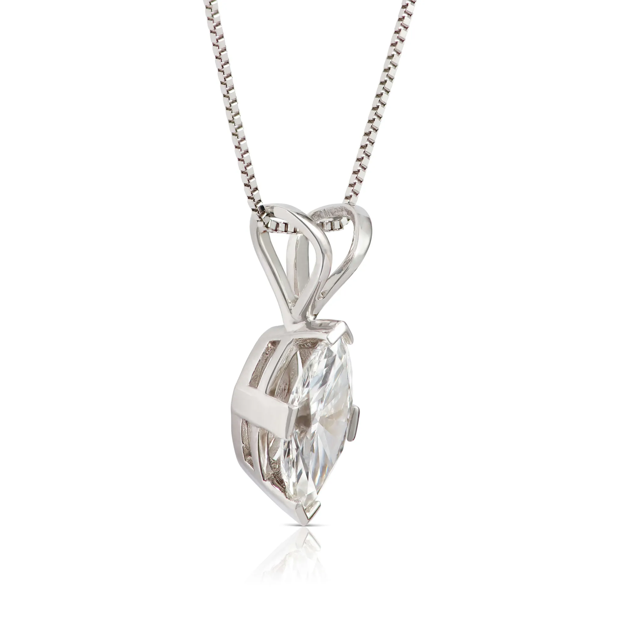 Marquise Diamond Pendant, ½ Carat Total Weight, 14K White Gold Clearance