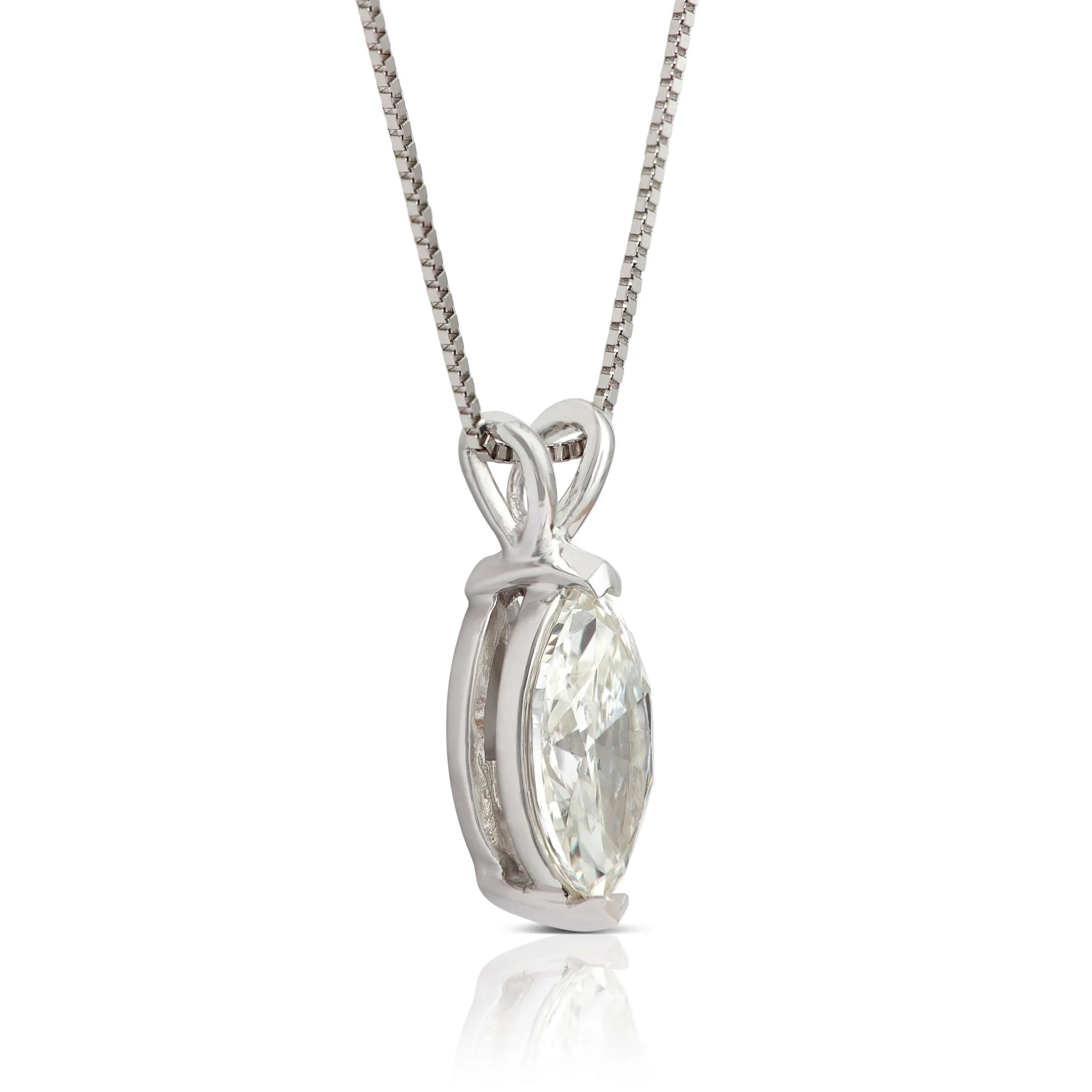 Marquise Diamond Pendant, ¾ Carat Total Weight, 14K White Gold Clearance