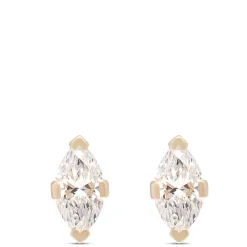 Marquise Diamond Studs, 1 Carat Total Weight, 14K Yellow Gold