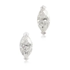 Marquise Diamond Studs, 1/4 Carat Total Weight, 14K White Gold Outlet