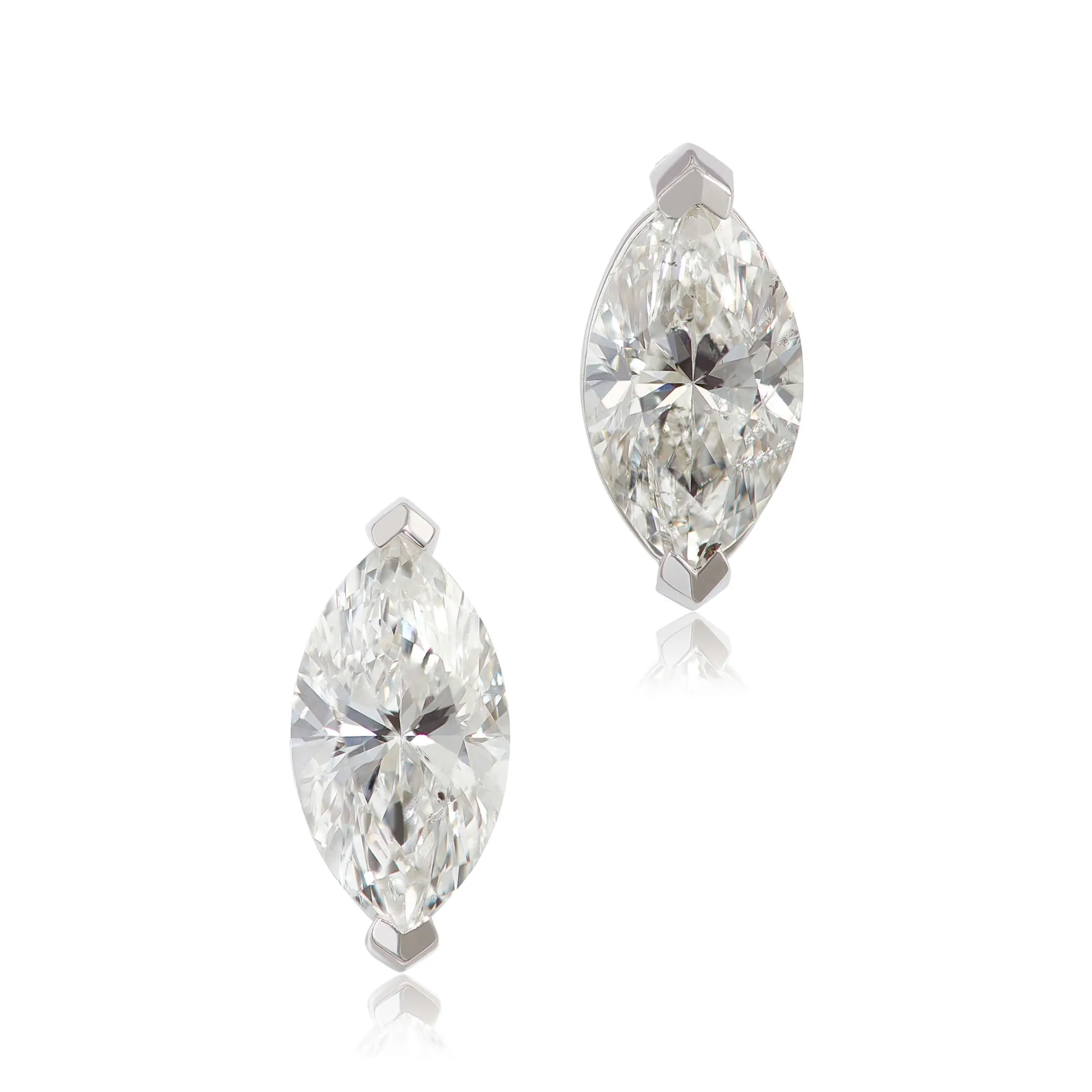 Marquise Diamond Studs, 3/4 Carat Total Weight, 14K White Gold Hot