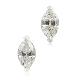 Marquise Diamond Studs, 1 Carat Total Weight, 14K White Gold Hot