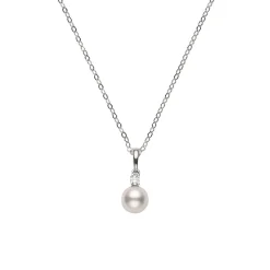 Mikimoto AA Akoya Cultured Pearl & Diamond Pendant 18K, 6mm Discount