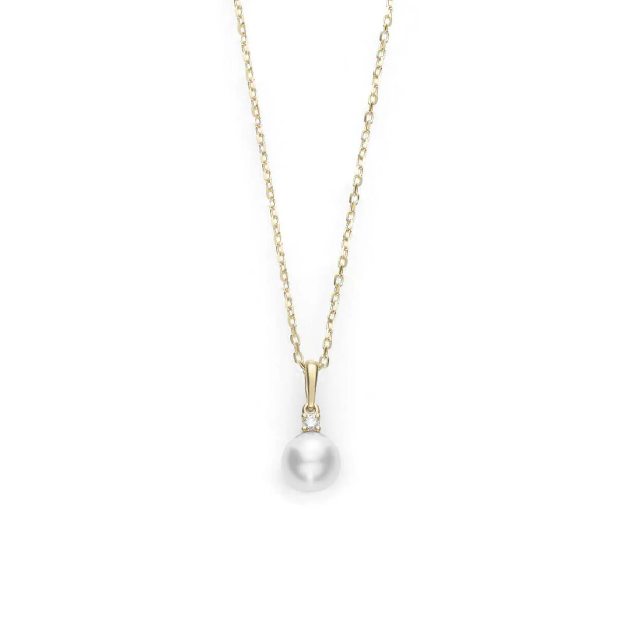 Mikimoto AA Akoya Cultured Pearl & Diamond Necklace 18K, 6mm Outlet