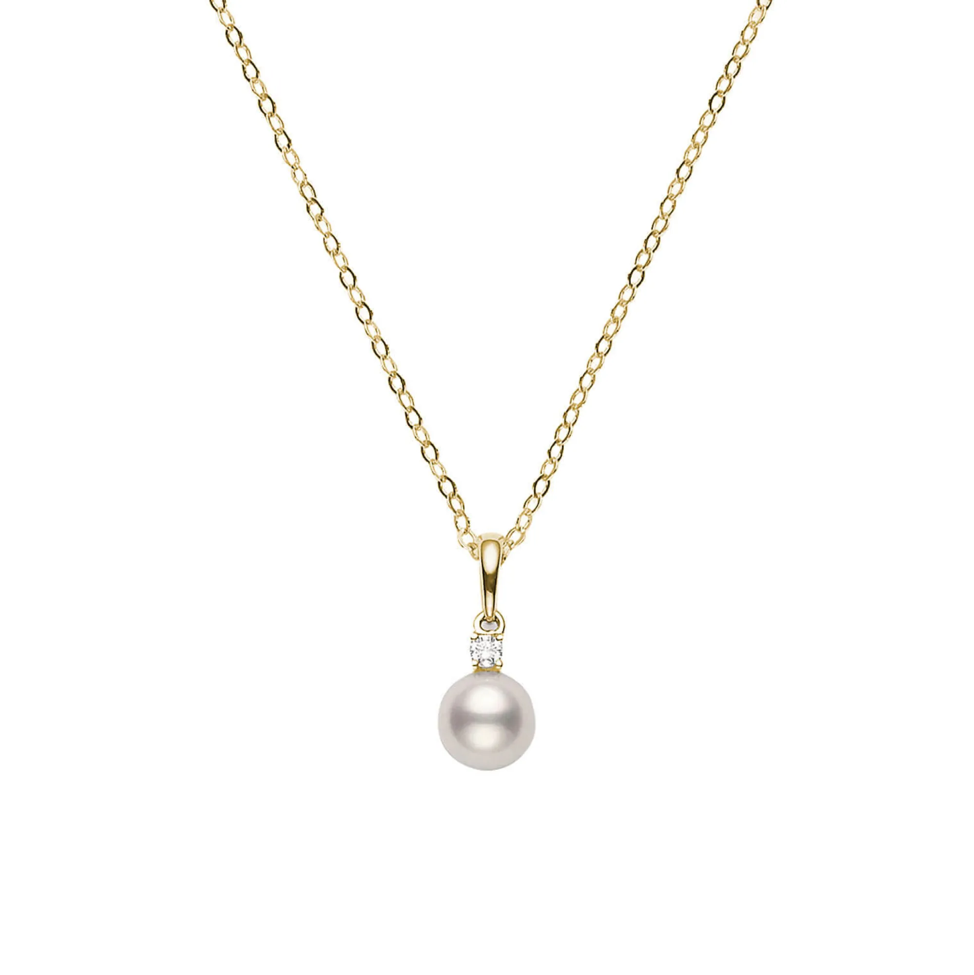 Mikimoto A+ Akoya Cultured Pearl & Diamond Necklace 18K, 7mm Online
