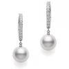 Mikimoto Akoya Cultured Pearl & Diamond Earrings 18K Discount