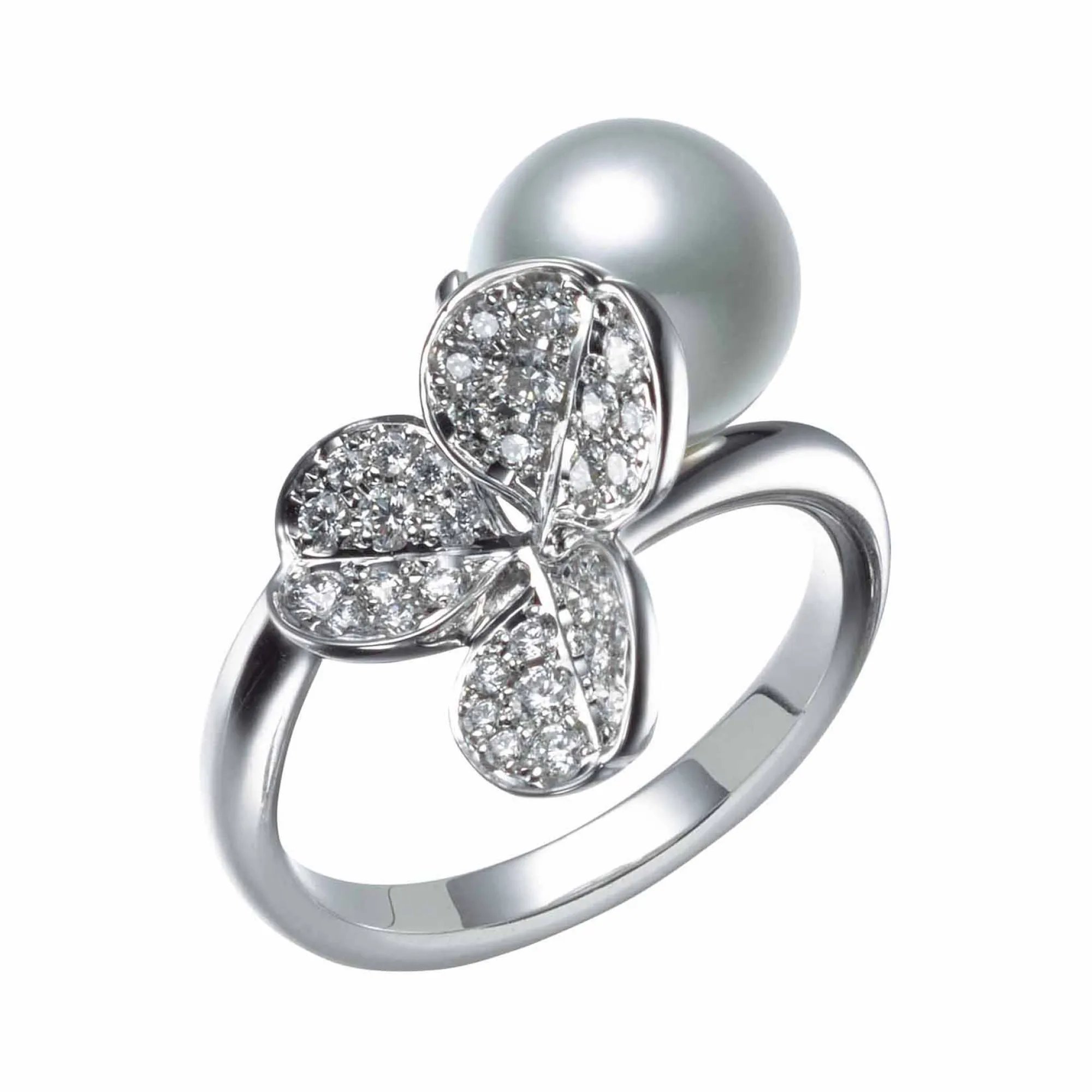 Mikimoto Akoya Cultured Pearl Ring in 18K White Gold Clearance