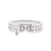 Mikimoto Akoya Cultured Pearl Double Row Bracelet in 18K Yellow Gold with Diamond Clasp