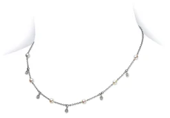 Mikimoto Akoya Cultured Pearl & Diamond Teardrop Necklace 18K Online