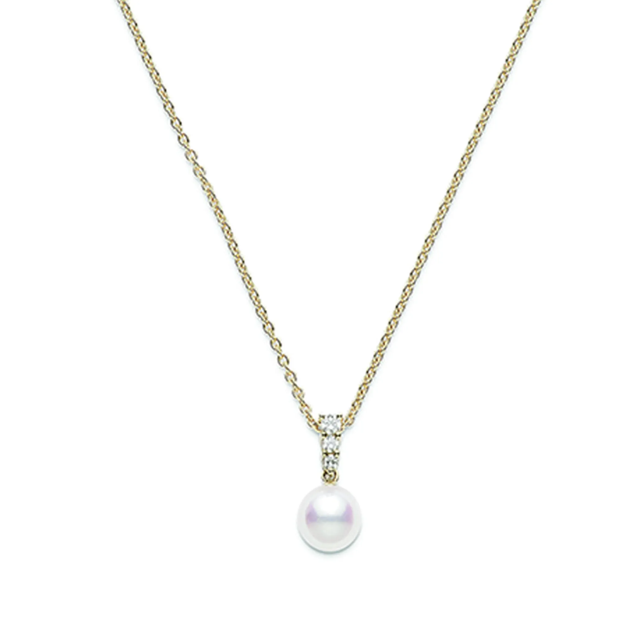 Mikimoto Akoya Cultured Pearl & Diamond Pendant 18K Best