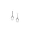 Mikimoto Cherry Blossom Collection South Sea Cultured Pearl Earrings in 18K White Gold with Diamond