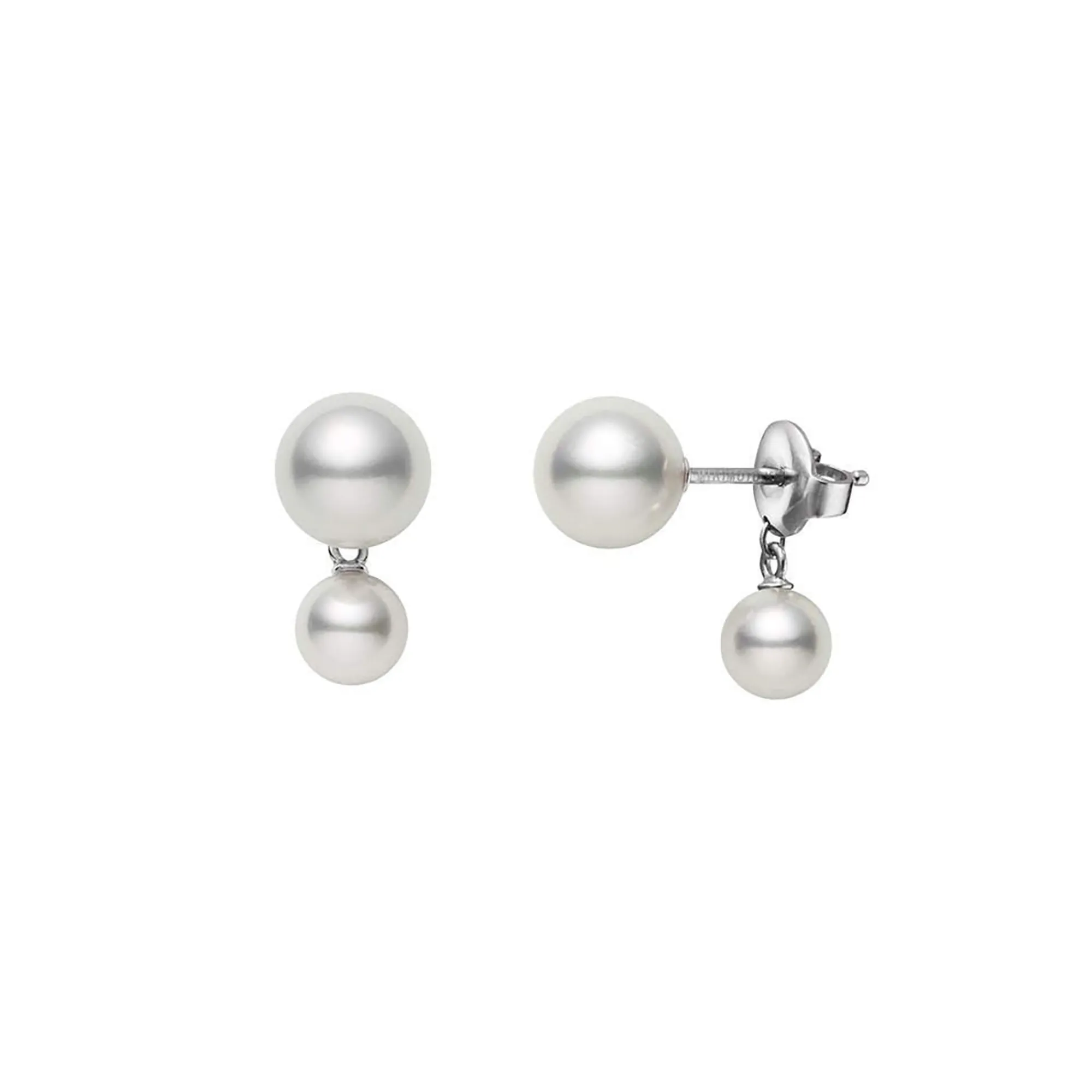 Mikimoto Classic Akoya Cultured Pearl Earrings, 18K White Gold New