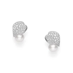 Mikimoto Les Pétales Place Vendôme Diamond and Akoya Cultured Pearl Earrings Clearance