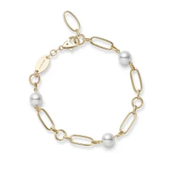 Mikimoto M Code Akoya Cultured Pearl Bracelet in 18K Yellow Gold Online