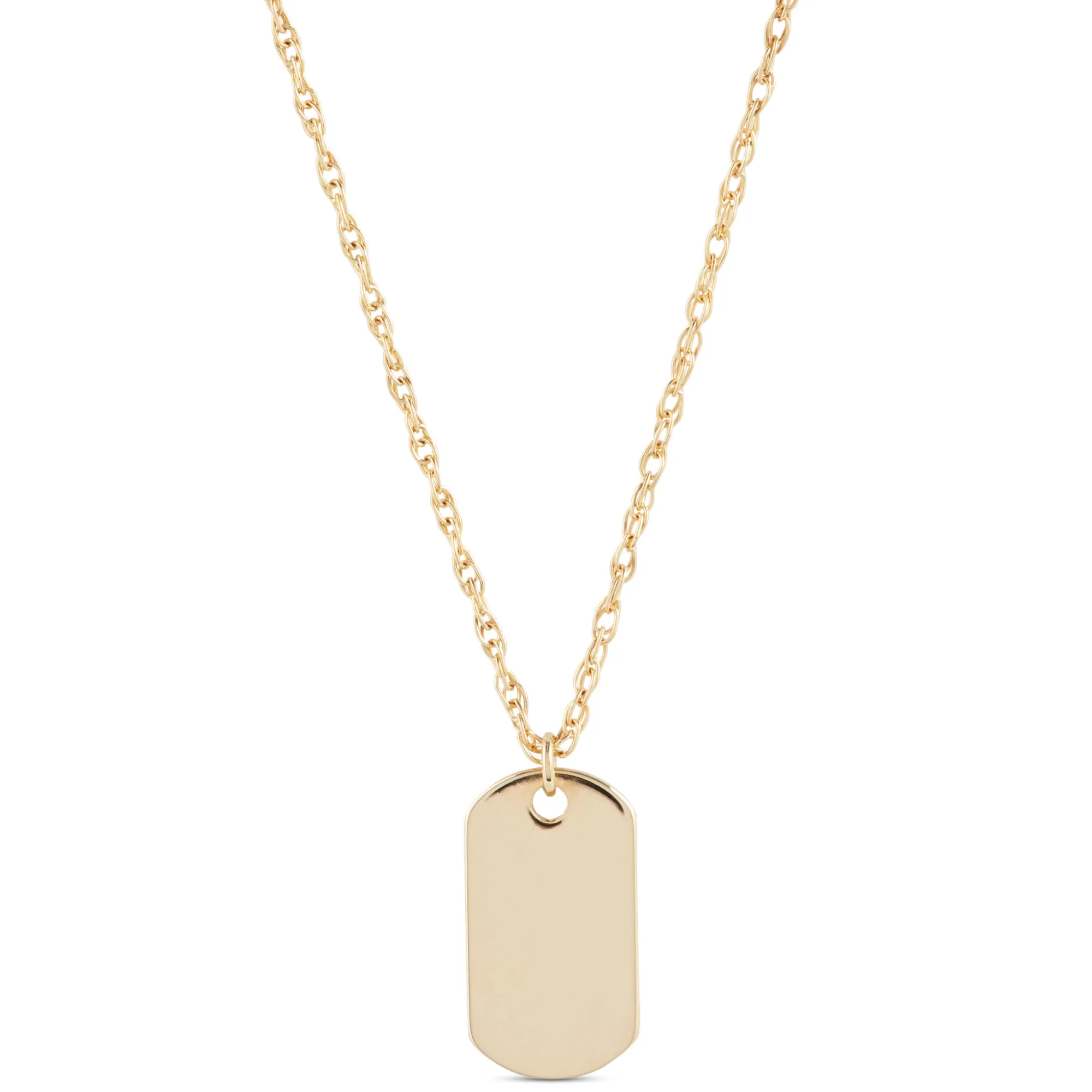 Mini Dog Tag Pendant, 14K Yellow Gold Sale
